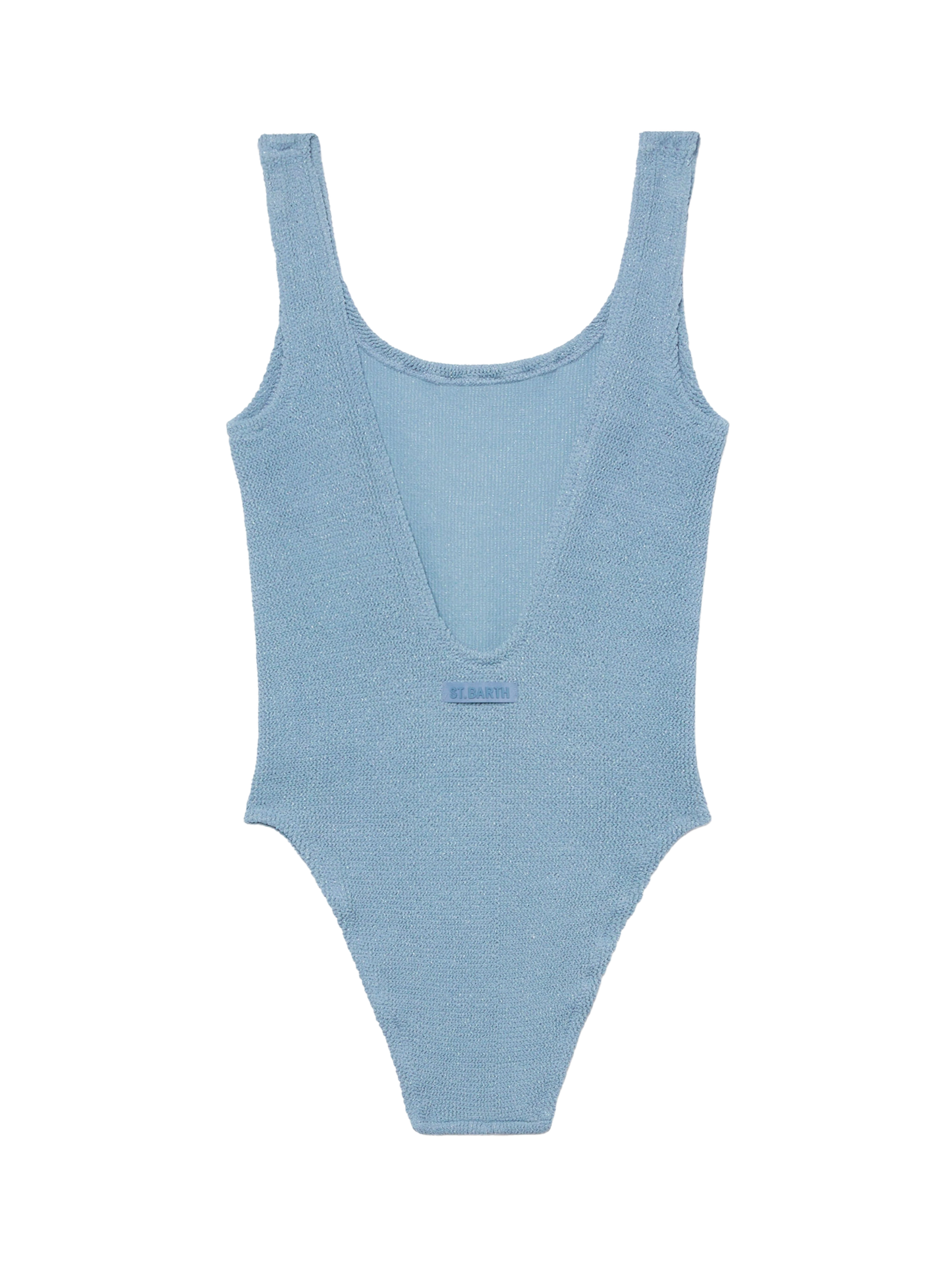 Einteiliger Badeanzug Lora Crinkle Lurex Avioblau