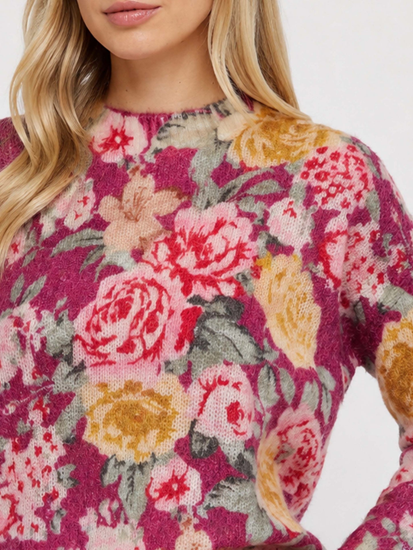 Maglione Louise in misto cashmere con stampa floreale