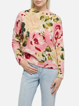 Maglione da donna misto cashmere Louise con stampa peonia