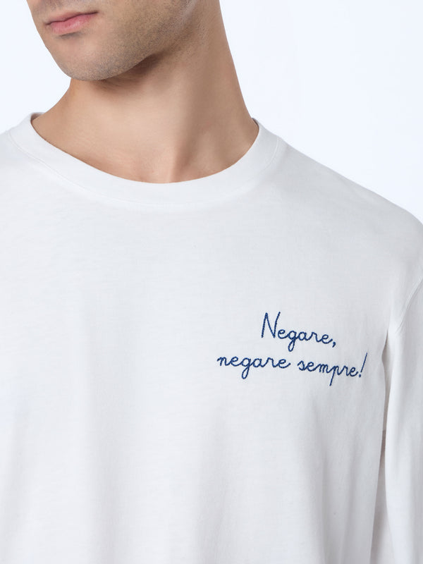 Weißes Herren-T-Shirt Luton mit Vacanze Negare-Stickerei | VACANZE DI NATALE SONDERAUSGABE