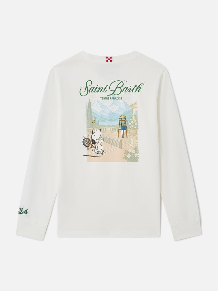 Luton long-sleeve t-shirt in white with Tennis Paradise print | PEANUTS SPECIAL EDITION