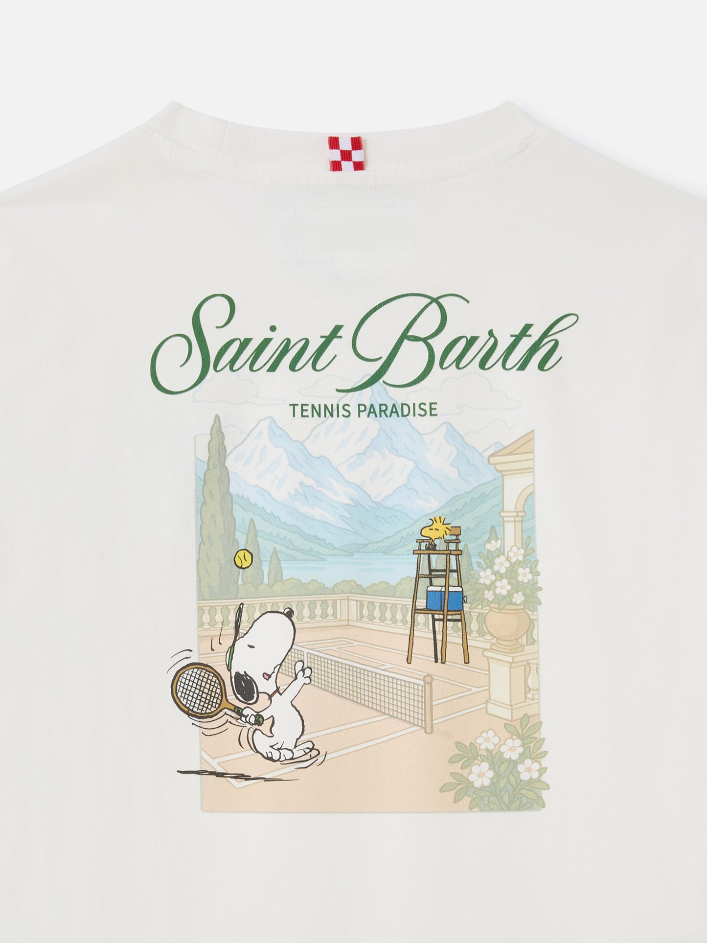 Camiseta Luton de manga larga en blanco con estampado Tennis Paradise | PEANUTS SPECIAL EDITION 