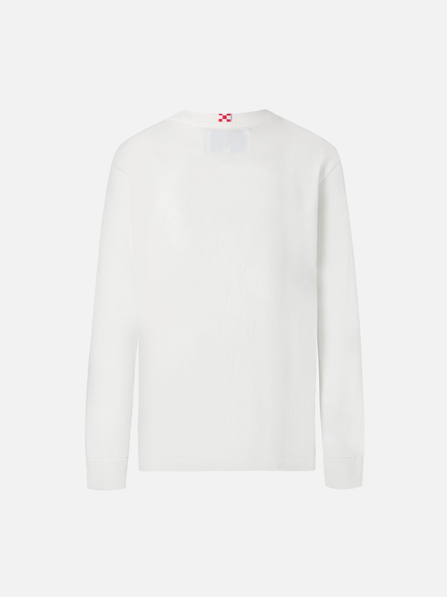 T-shirt Luton in cotone invernale bianco a maniche lunghe con ricamo Cortina 1983 e stampa Cortina