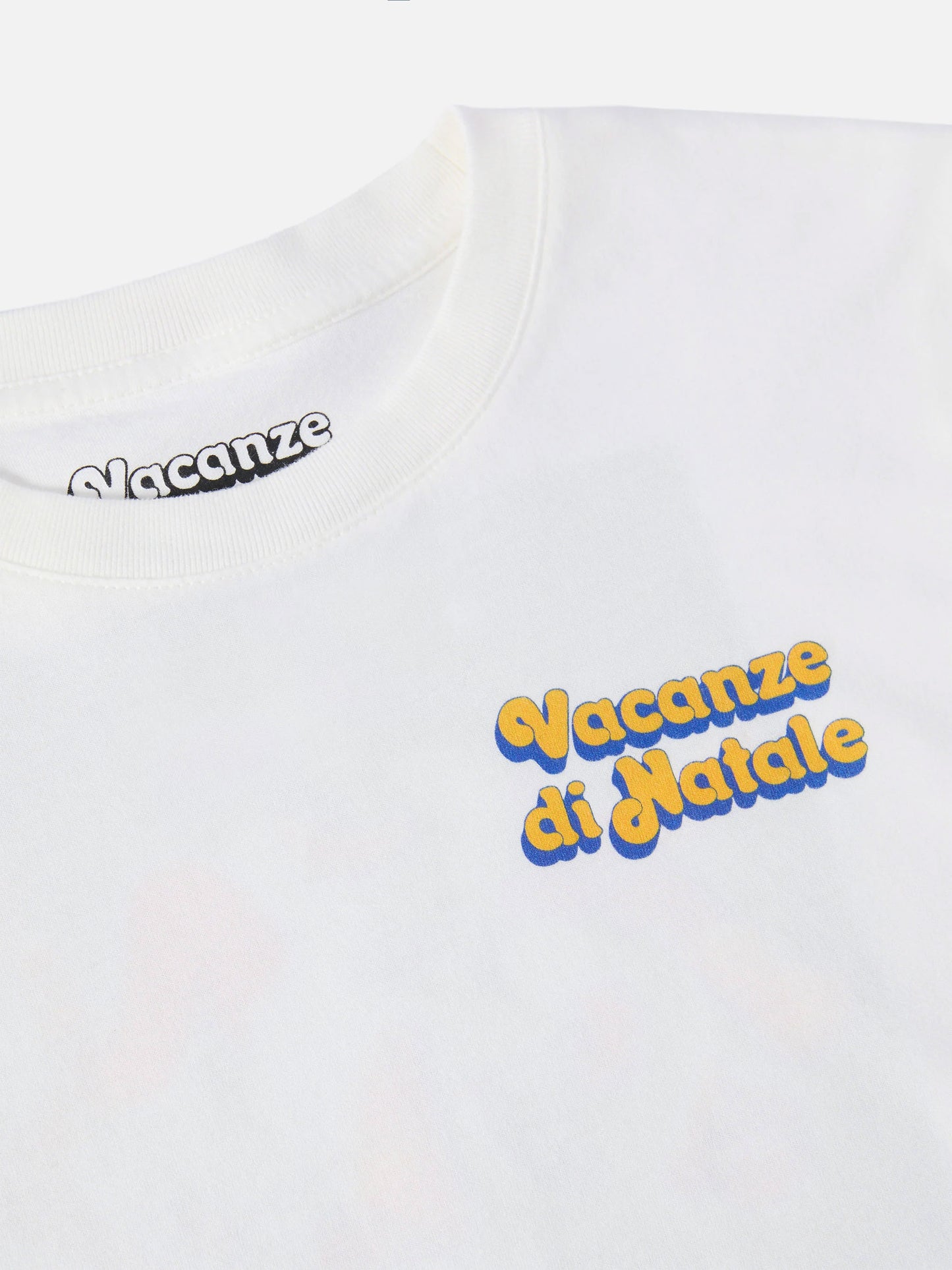 Luton langärmliges Winter-T-Shirt aus Baumwolle in Weiß mit „Vacanze di Natale“-Aufdruck | VACANZE DI NATALE SONDERAUSGABE