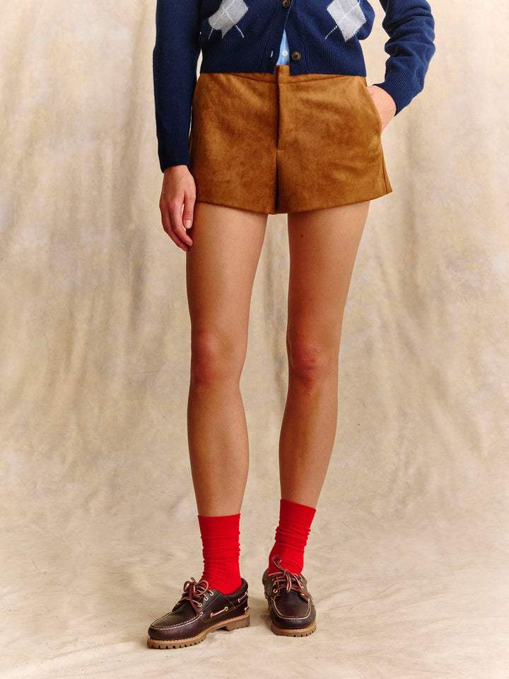 Shorts Elva de ante camel 