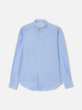 Camicia Levanzo in cotone a righe azzurre
