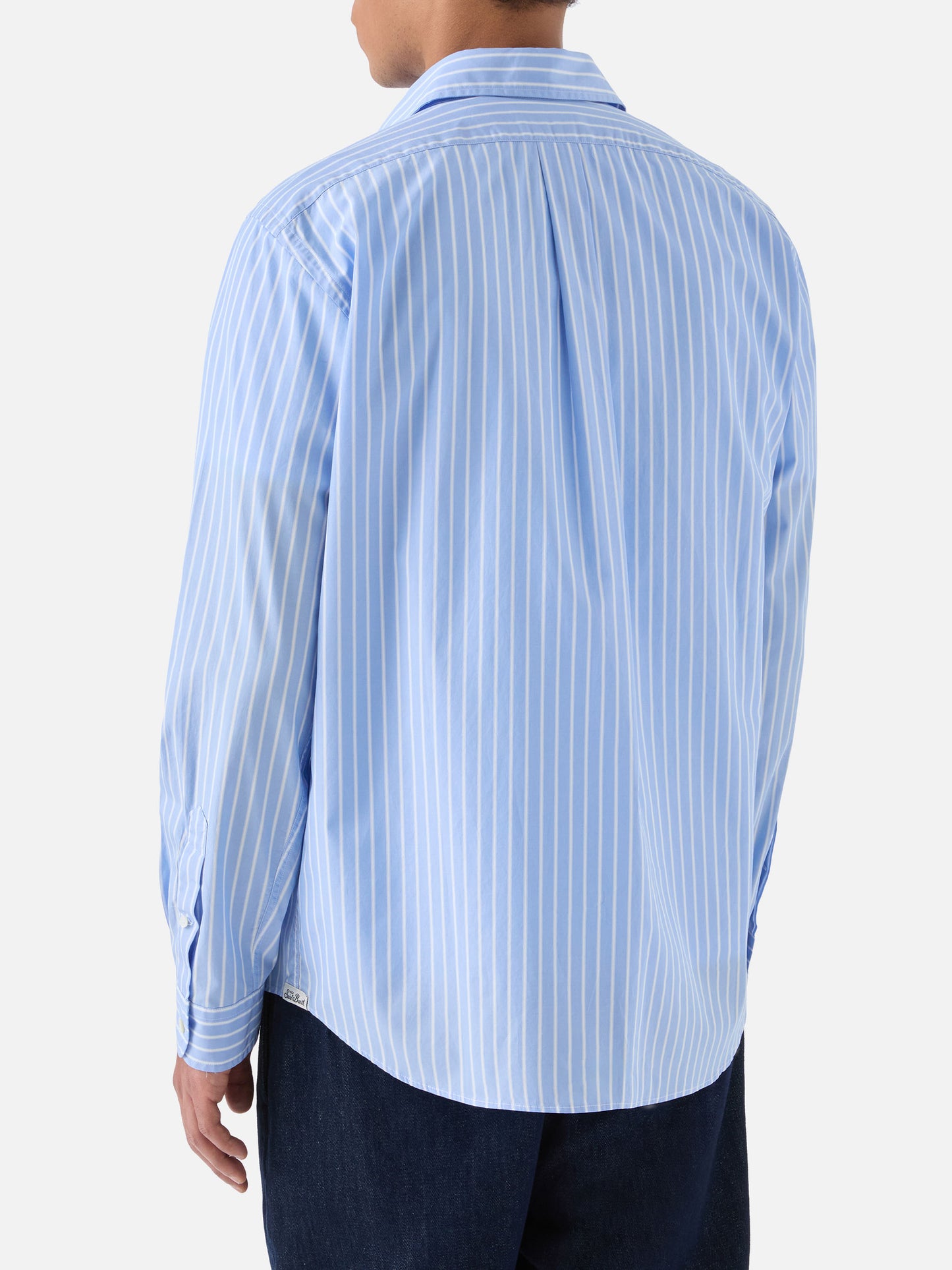 Camicia Levanzo in cotone a righe azzurre