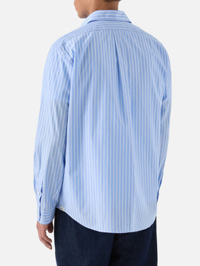Camicia Levanzo in cotone a righe azzurre