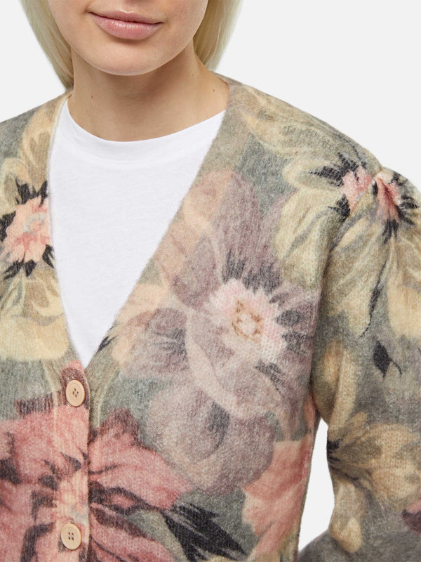 Woman cardigan Lyza with flowers print