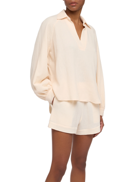 Maira cremefarbene Musselinbluse