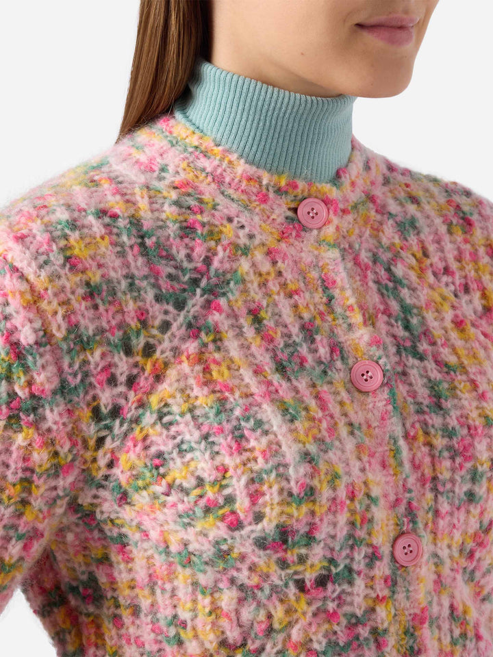 Cardigan Mabelle in filato mouliné multicolore