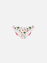 Slip da mare Madame con fiocco e stampa summer sketch