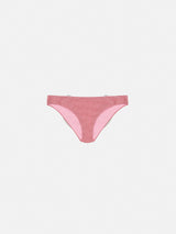 Slip da mare Madame in lurex rosa con fiocco