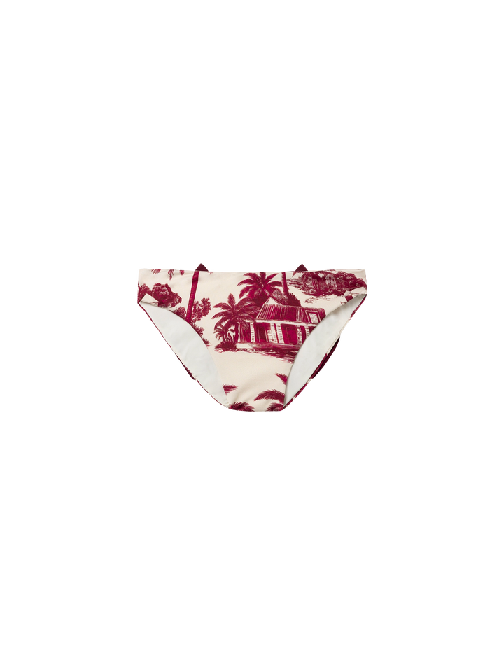 Slip da mare Madame con fiocco e stampa Toile de Jouy | AI CO-CREATED DESIGN BY RICKDICK - POWERED BY RED-EYE