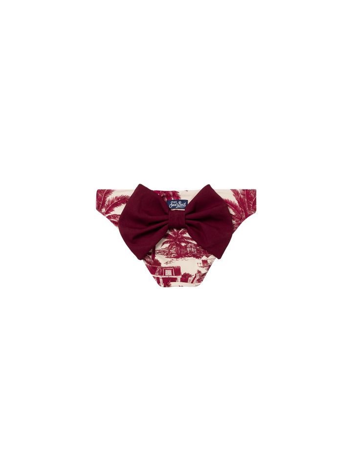 Slip da mare Madame con fiocco e stampa Toile de Jouy | AI CO-CREATED DESIGN BY RICKDICK - POWERED BY RED-EYE