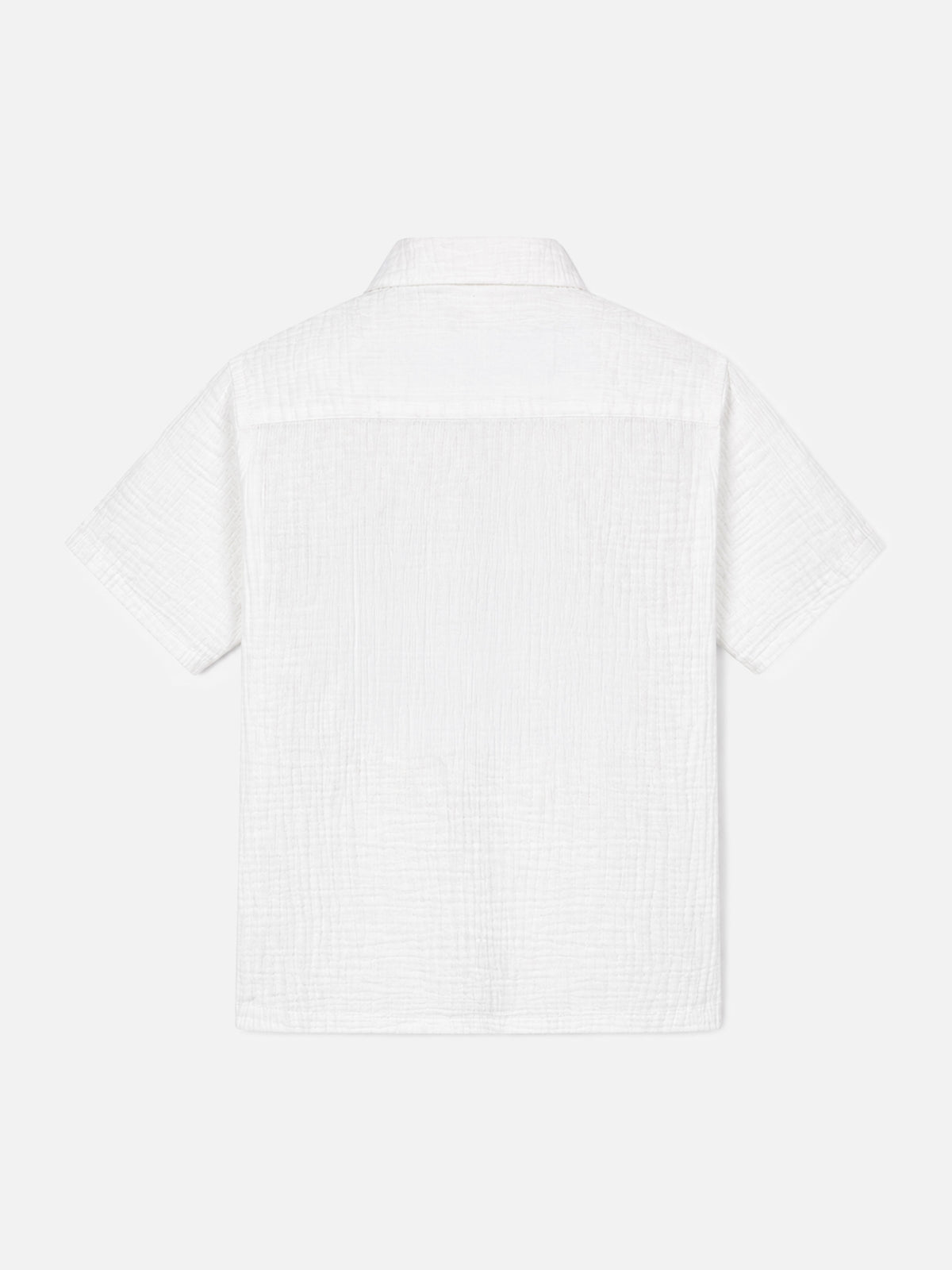 Weißes Poloshirt aus Baumwollgaze Madeira 