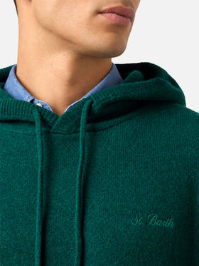 Mahony Kapuzenpullover aus Wolle in Uni-British-Green 