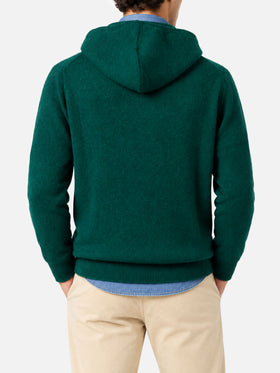 Mahony Kapuzenpullover aus Wolle in Uni-British-Green 