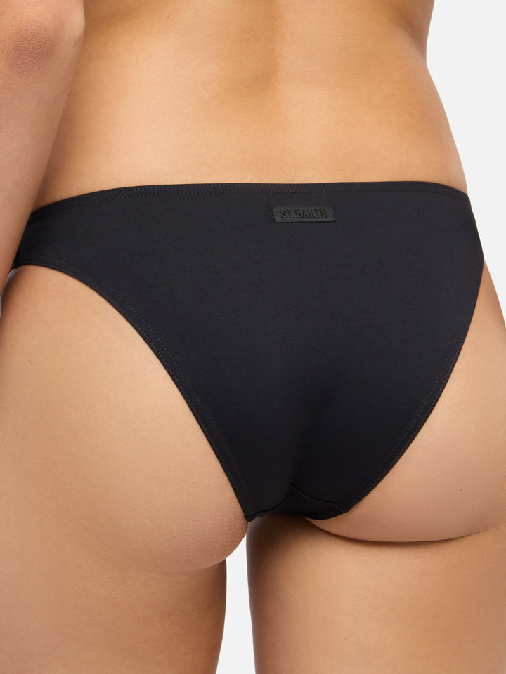 Schwarze Badehose Maia mit hoher Taille