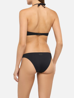 Gaia top bralette triangolo nero - Slip mare a vita alta Maia nero