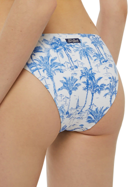 Bralette bikini Gaia Maia with toile de jouy print