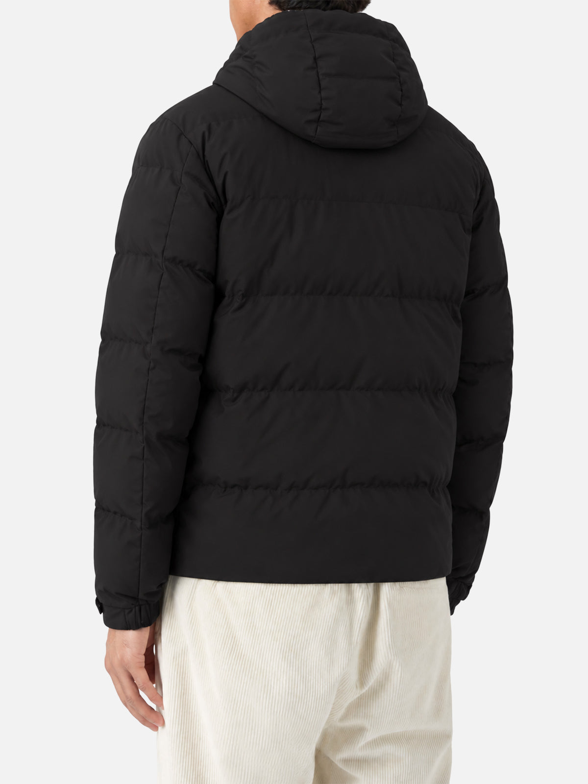 Black Maier hooded down jacket