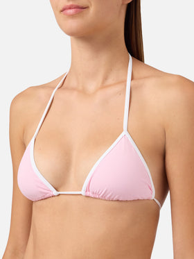 Leah Marielle light pink and white bikini with contrast trims