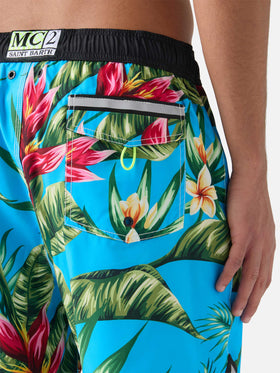 Badeshorts mit Blumenmuster im Surf-Stil