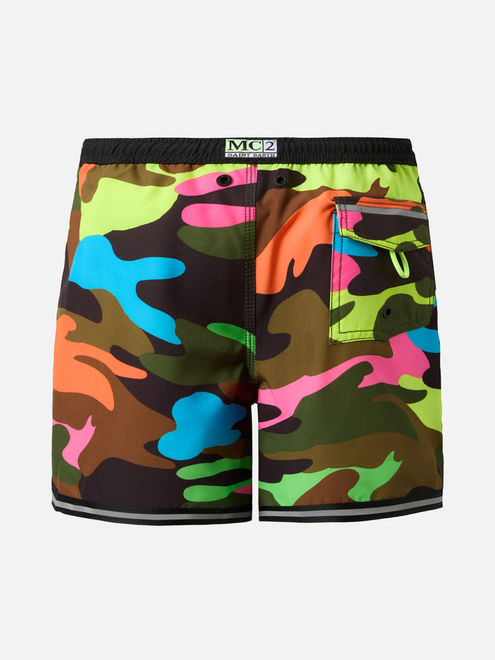 Long swim shorts Malibu Jr with camouflage print