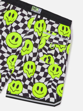 Short de bain long pour garçon avec motif smile groovy 