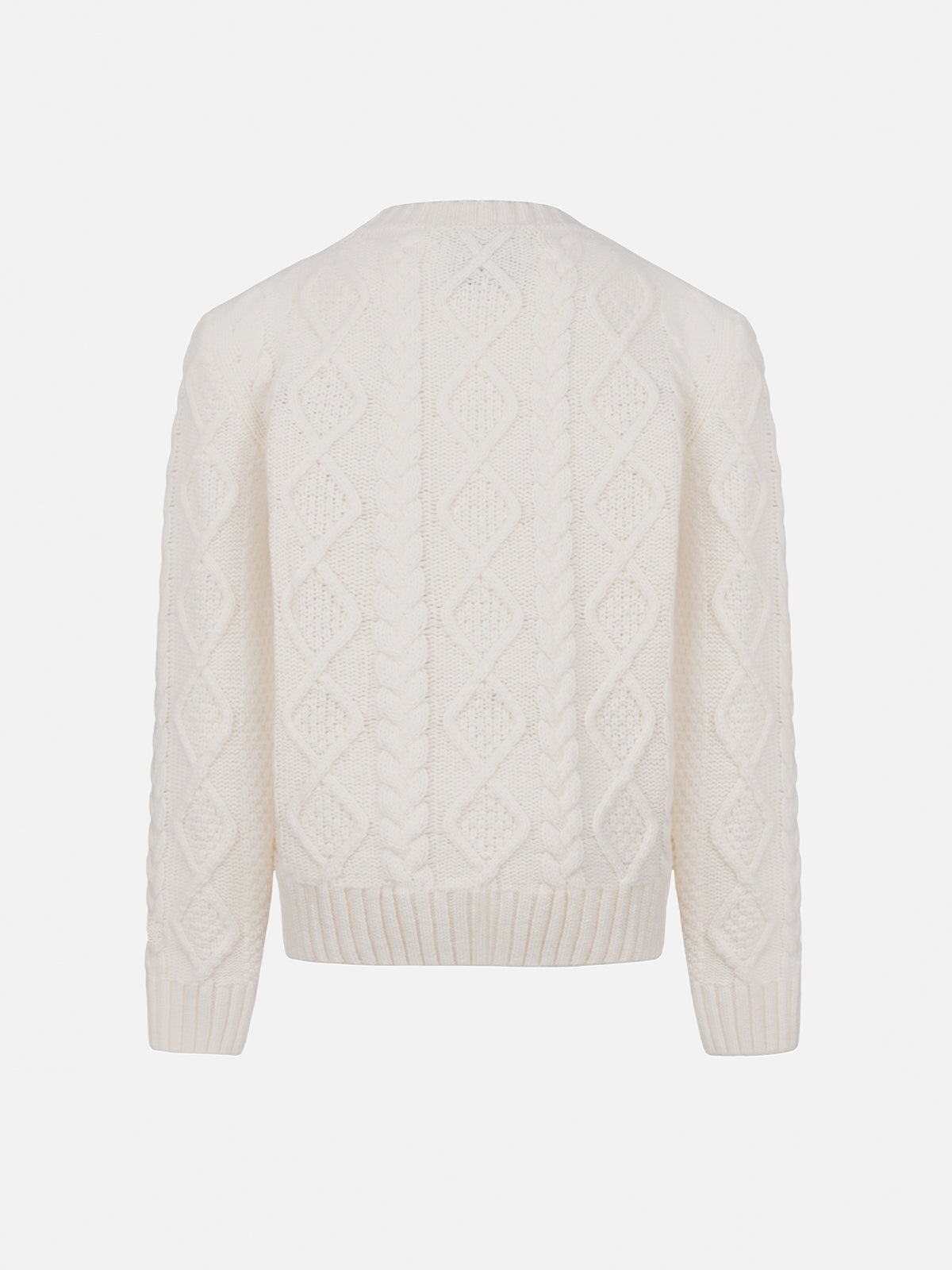 Girl cable knit sweater Malmo with Cortina embroidery