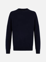 Maglione a coste blu navy da uomo Marine