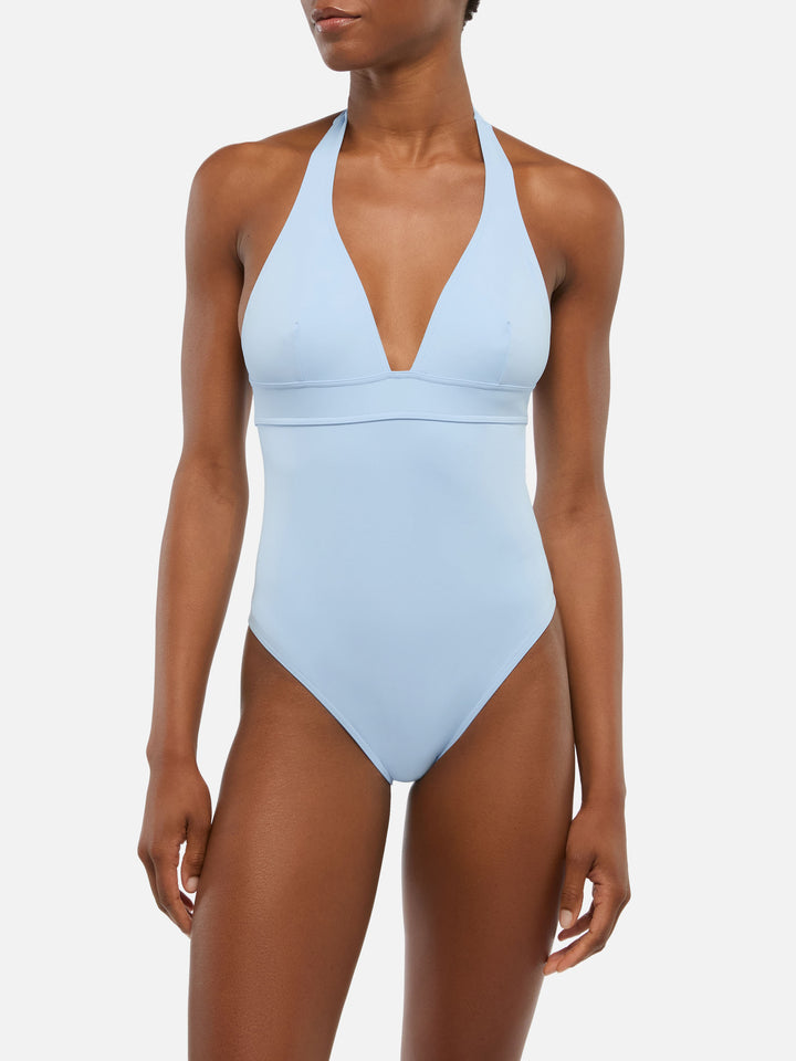 Marylin light blue one-piece swimsuit