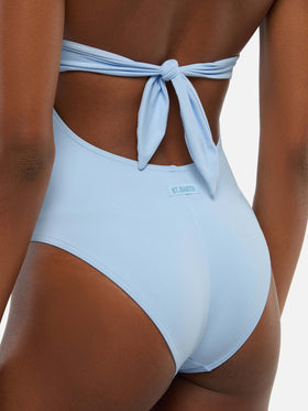 Marylin light blue one-piece swimsuit