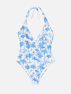 Marylin one-piece swimsuit with toile de jouy print