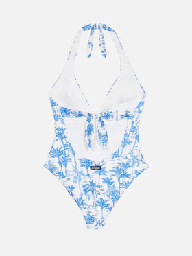 Marylin one-piece swimsuit with toile de jouy print