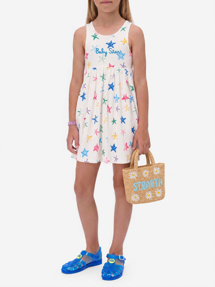 Robe Masha en pur coton biologique avec imprimé étoile de mer all-over 