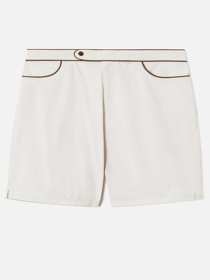 Master Piping swim shorts in white