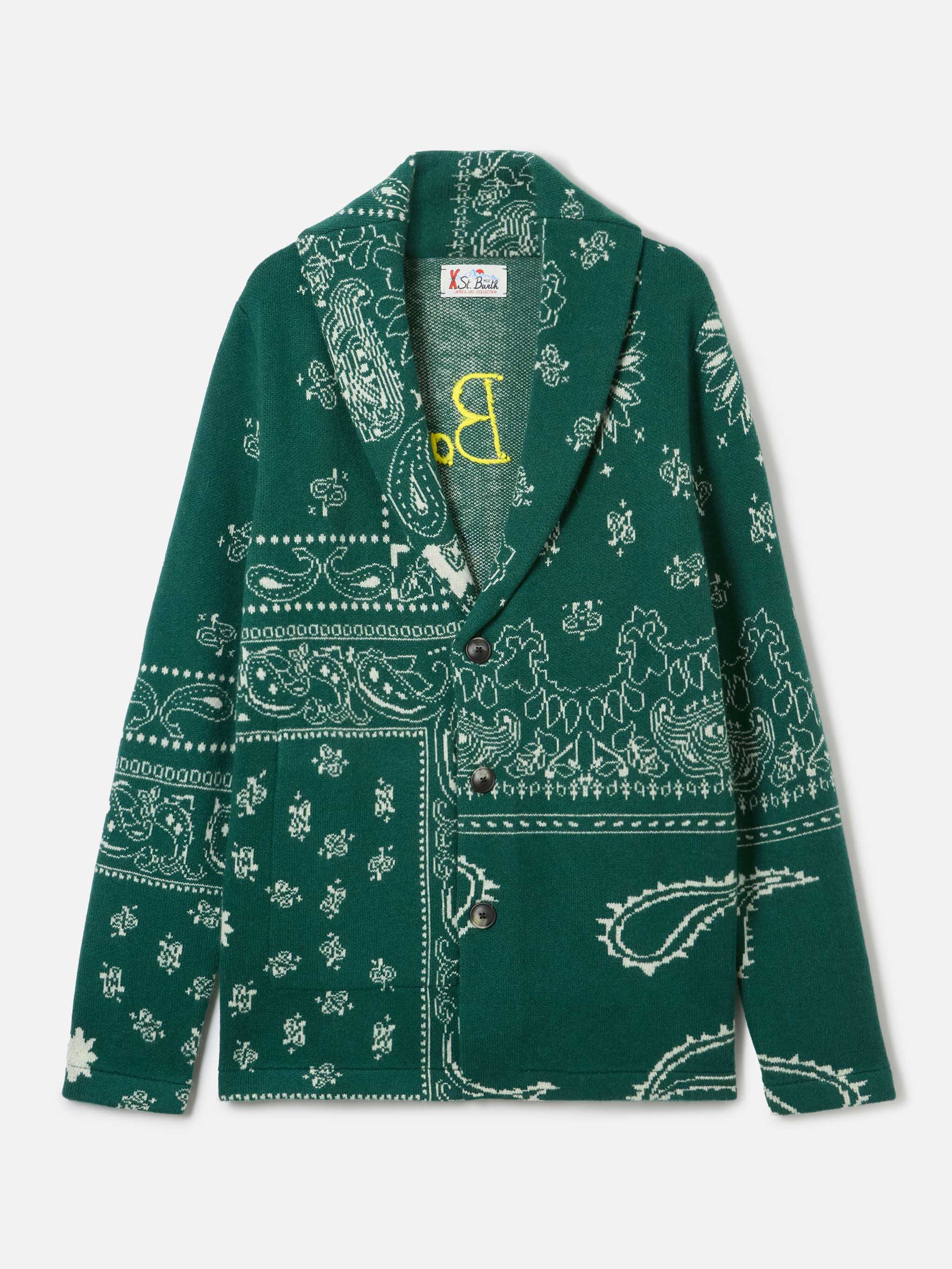 Knit jacket Max with bandana jacquard and embroidery – MC2 Saint Barth