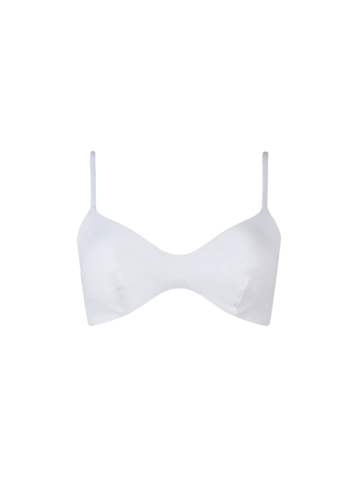 Woman white scoop bralette beach top May