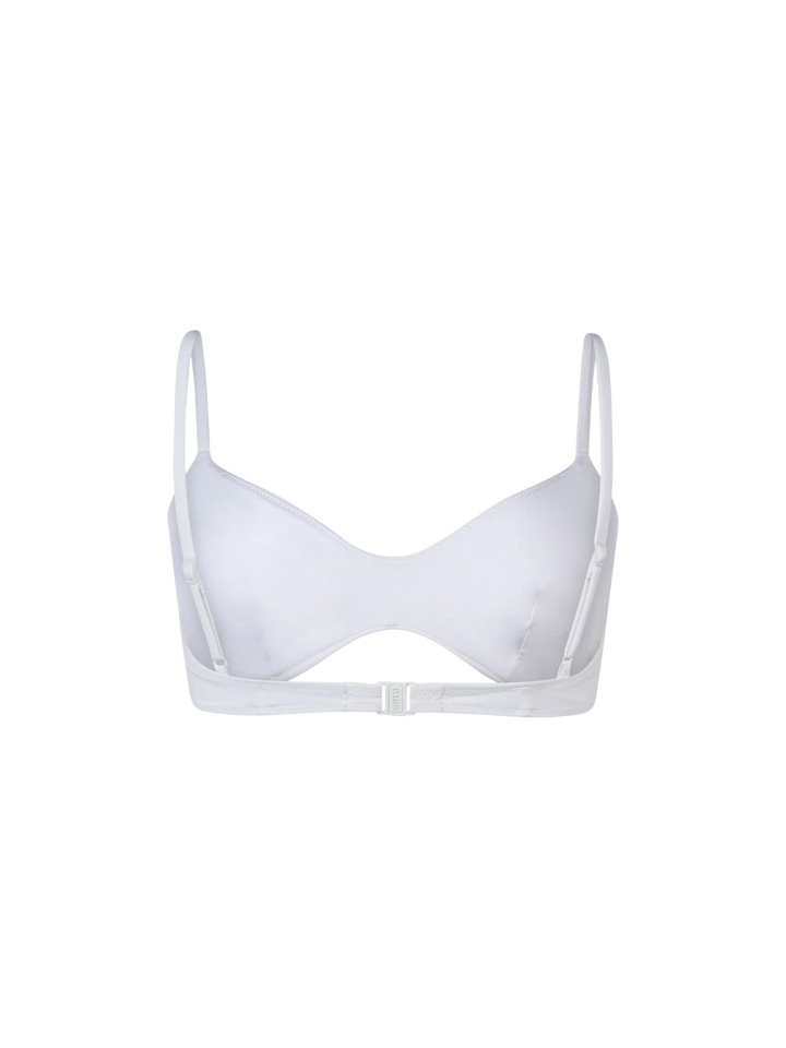 Woman white scoop bralette beach top May