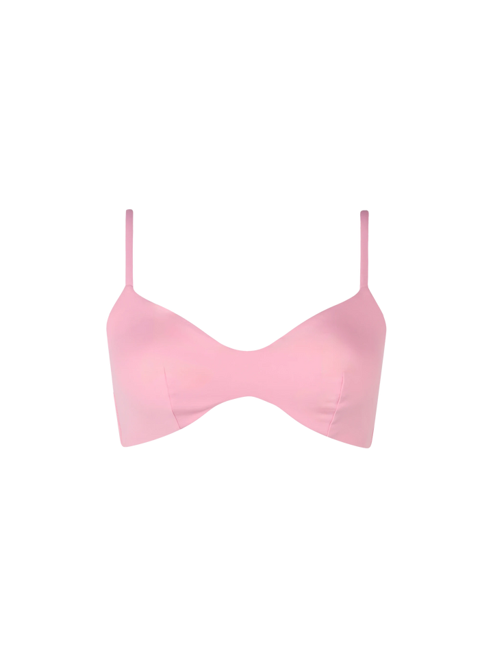 Woman pink scoop bralette beach top May