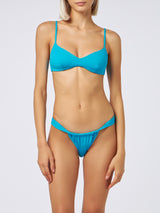 Woman turquoise scoop bralette bikini May Noelle