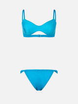 Türkisfarbener Scoop-Bralette-Bikini für Damen von May Noelle