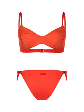 Bikini a bralette arancione con scollo a V da donna May Yali