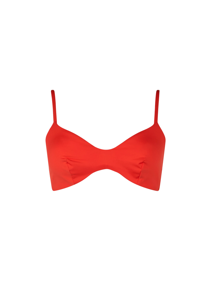Woman orange scoop bralette beach top May