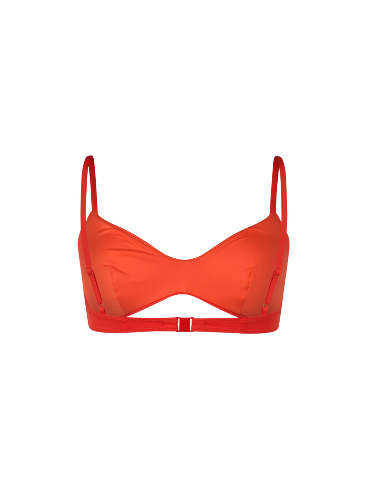 Woman orange scoop bralette beach top May