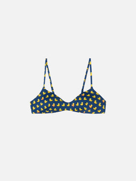 Top bralette scollato May con stampa paperelle
