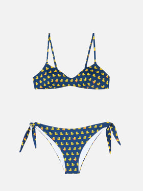 Bikini a bralette con scollo a V da donna May Yali con stampa paperelle
