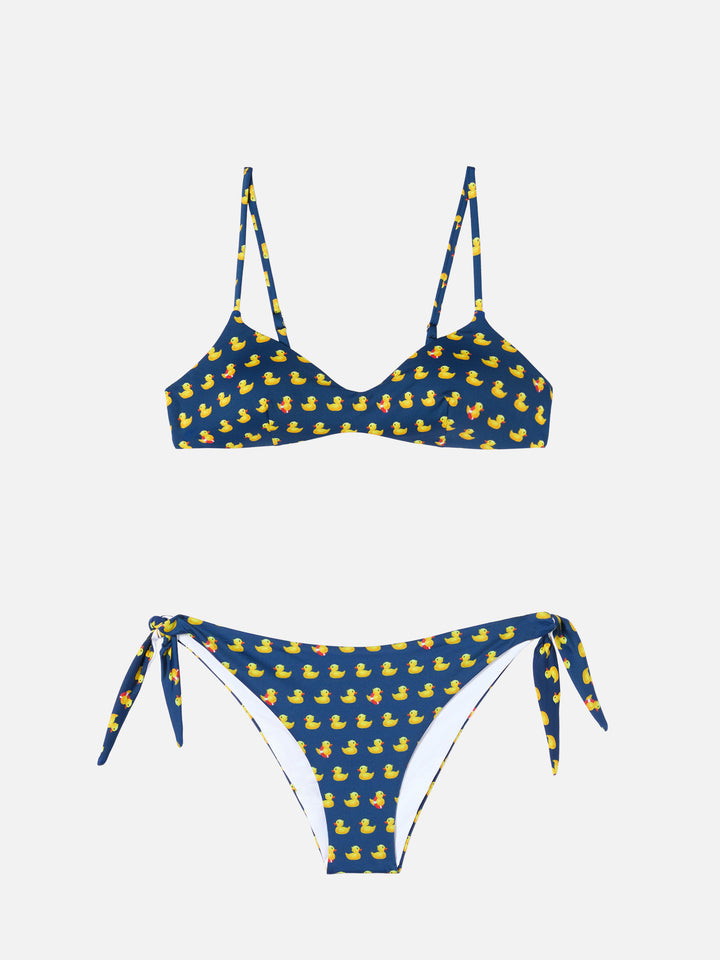 Bikini a bralette con scollo a V da donna May Yali con stampa paperelle